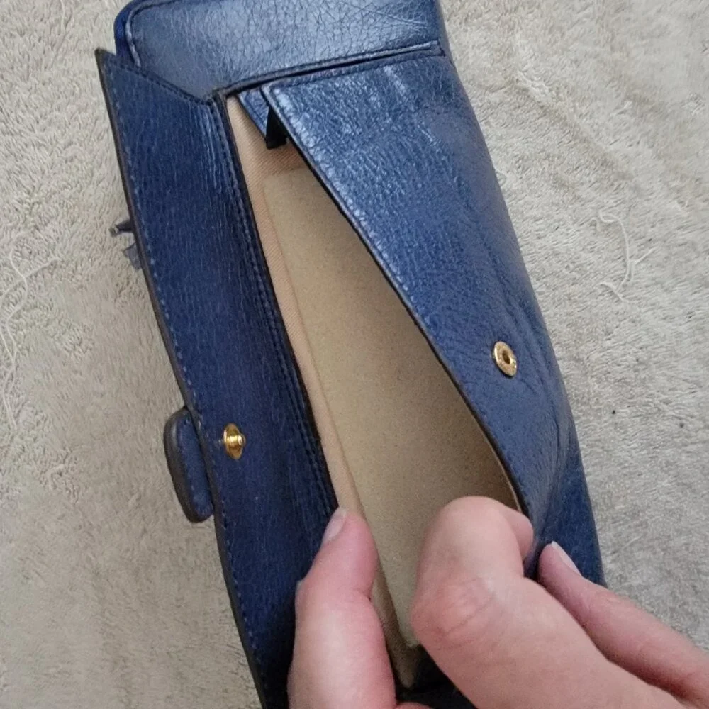 NWOT Lodis Zip Around Continental Blue Extra Long Wallet or Clutch Purse - Picture 5 of 16